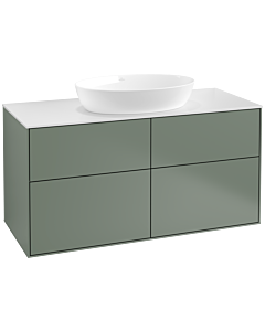 Villeroy und Boch Finion FA3100GM 120x60.3cm, plaque de recouvrement blanc mat, Olive Matt Lacquer