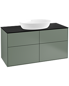 Villeroy und Boch Finion Waschtischunterschrank FA3200GM 120x60,3cm, Abdeckplatte black matt, Olive Matt Lacquer