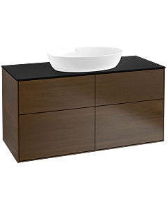 Villeroy und Boch Finion Villeroy und Boch Finion FA3200GN 120x60.3cm, cover plate black matt, walnut veneer
