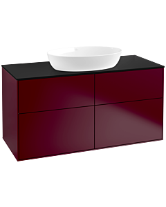 Villeroy und Boch Finion Waschtischunterschrank FA3200HB 120x60,3cm, Abdeckplatte black matt, Peony Matt
