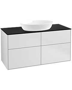 Villeroy und Boch Finion Waschtischunterschrank FA3200MT 120x60,3cm, Abdeckplatte black matt, White matt lacquer