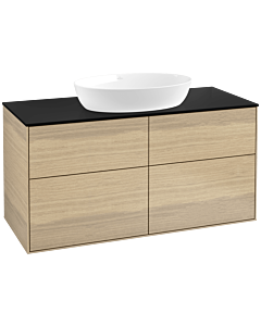 Villeroy und Boch Finion Waschtischunterschrank FA3200PC 120x60,3cm, Abdeckplatte black matt, Oak Veneer