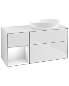 Villeroy und Boch Finion Villeroy und Boch Finion FA41GFMT 120cm, cover plate white matt, shelves Glossy white lacquer, white matt lacquer