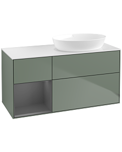 Villeroy und Boch Finion Villeroy und Boch Finion FA41GKGM 120cm, cover plate white matt, shelves anthracite matt lacquer, Olive Matt Lacquer