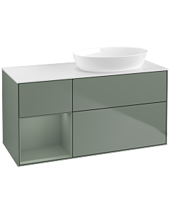 Villeroy und Boch Finion Villeroy und Boch Finion FA41GMGM 120cm, cover plate white matt, shelves olive matt lacquer, Olive Matt Lacquer