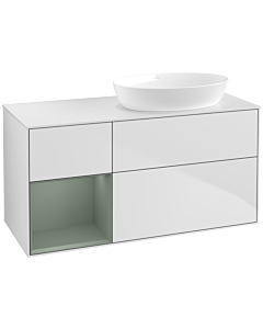 Villeroy und Boch Finion Villeroy und Boch Finion FA41GMMT 120cm, cover plate white matt, shelves olive matt lacquer, white matt lacquer