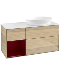 Villeroy und Boch Finion Villeroy und Boch Finion FA41HBPC 120cm, cover plate white matt, shelves Peony matt lacquer, Oak Veneer
