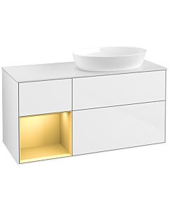 Villeroy und Boch Finion Villeroy und Boch Finion FA41HFGF 120cm, cover plate white matt, shelves gold matt lacquer, glossy white lacquer