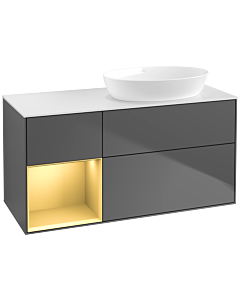 Villeroy und Boch Finion Villeroy und Boch Finion FA41HFGK 120cm, cover plate white matt, shelves gold matt lacquer, anthracite matt