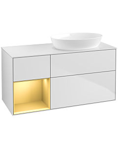 Villeroy und Boch Finion Villeroy und Boch Finion FA41HFMT 120cm, cover plate white matt, shelves gold matt lacquer, white matt lacquer