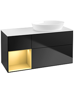 Villeroy und Boch Finion Villeroy und Boch Finion FA41HFPD 120cm, cover plate white matt, shelves gold matt lacquer, black matt lacquer