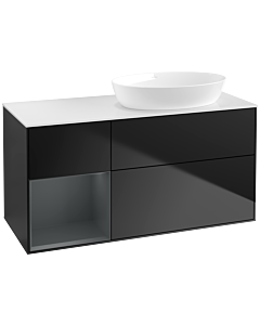 Villeroy und Boch Finion Villeroy und Boch Finion FA41HGPD 120cm, cover plate white matt, shelves midnight matt lacquer, black matt lacquer