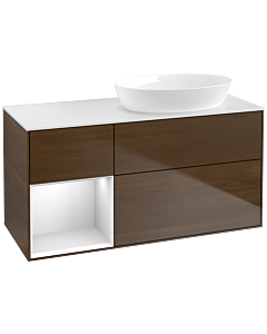 Villeroy und Boch Finion Villeroy und Boch Finion FA41MTGN 120cm, cover plate white matt, shelves white matt lacquer, walnut veneer