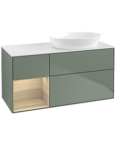 Villeroy und Boch Finion Villeroy und Boch Finion FA41PCGM 120cm, cover plate white matt, shelves Oak Veneer , Olive Matt Lacquer