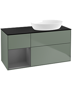 Villeroy und Boch Finion Villeroy und Boch Finion FA42GKGM 120cm, cover plate black matt, shelves anthracite matt lacquer, Olive Matt Lacquer