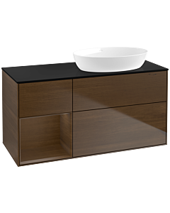 Villeroy und Boch Finion Villeroy und Boch Finion FA42GNGN 120cm, cover plate black matt, shelves Walnut Veneer , Walnut Veneer veneer
