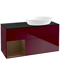 Villeroy und Boch Finion Villeroy und Boch Finion FA42GNHB 120cm, cover plate black matt, shelves Walnut Veneer , Peony Matt