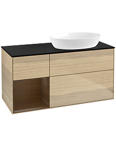 Villeroy und Boch Finion Villeroy und Boch Finion FA42GNPC 120cm, cover plate black matt, shelves Walnut Veneer , Oak Veneer