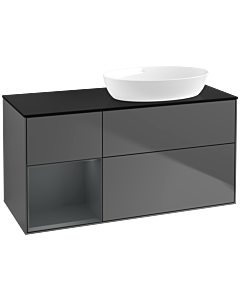 Villeroy und Boch Finion Villeroy und Boch Finion FA42HGGK 120cm, cover plate black matt, shelves midnight matt lacquer, anthracite matt