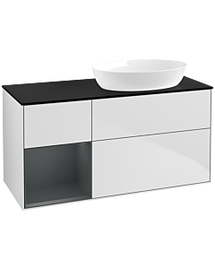 Villeroy und Boch Finion Villeroy und Boch Finion FA42HGMT 120cm, cover plate black matt, shelves midnight matt lacquer, white matt lacquer