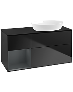 Villeroy und Boch Finion Villeroy und Boch Finion FA42HGPD 120cm, cover plate black matt, shelves midnight matt lacquer, black matt lacquer