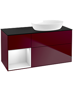 Villeroy und Boch Finion Villeroy und Boch Finion FA42MTHB 120cm, cover plate black matt, shelves white matt lacquer, Peony Matt
