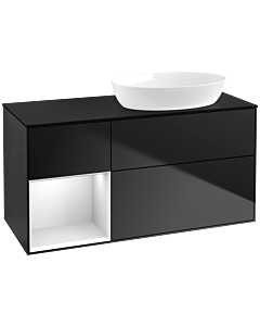 Villeroy und Boch Finion Villeroy und Boch Finion FA42MTPD 120cm, cover plate black matt, shelves white matt lacquer, black matt lacquer