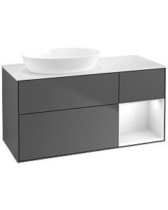 Villeroy und Boch Finion Villeroy und Boch Finion FA51GFGK 120cm, cover plate white matt, shelves Glossy white lacquer, anthracite matt