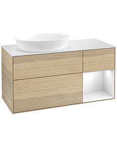 Villeroy und Boch Finion Villeroy und Boch Finion FA51GFPC 120cm, cover plate white matt, shelves Glossy white lacquer, Oak Veneer