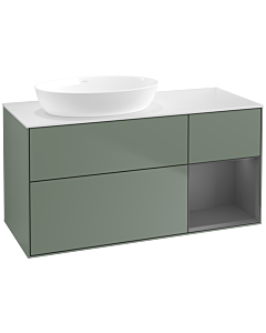 Villeroy und Boch Finion Villeroy und Boch Finion FA51GKGM 120cm, cover plate white matt, shelves anthracite matt lacquer, Olive Matt Lacquer