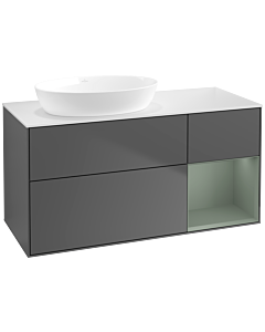 Villeroy und Boch Finion Villeroy und Boch Finion FA51GMGK 120cm, cover plate white matt, shelves olive matt lacquer, anthracite matt