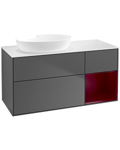 Villeroy und Boch Finion Villeroy und Boch Finion FA51HBGK 120cm, cover plate white matt, shelves Peony matt lacquer, anthracite matt