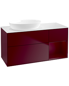 Villeroy und Boch Finion Waschtischunterschrank FA51HBHB 120cm, Abdeckplatte white matt, Regale Peony matt lacquer, Peony Matt