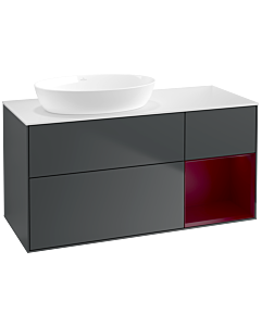 Villeroy und Boch Finion Villeroy und Boch Finion FA51HBHG 120cm, cover plate white matt, shelves Peony matt lacquer, midnight Blue Matt Lacquer