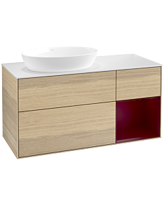 Villeroy und Boch Finion Villeroy und Boch Finion FA51HBPC 120cm, cover plate white matt, shelves Peony matt lacquer, Oak Veneer