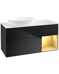 Villeroy und Boch Finion Villeroy und Boch Finion FA51HFPD 120cm, cover plate white matt, shelves gold matt lacquer, black matt lacquer