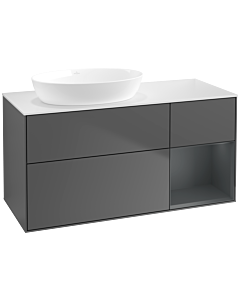 Villeroy und Boch Finion Villeroy und Boch Finion FA51HGGK 120cm, cover plate white matt, shelves midnight matt lacquer, anthracite matt
