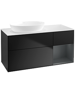 Villeroy und Boch Finion Villeroy und Boch Finion FA51HGPD 120cm, cover plate white matt, shelves midnight matt lacquer, black matt lacquer