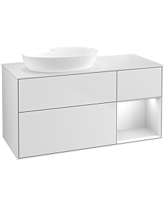 Villeroy und Boch Finion Waschtischunterschrank FA51MTMT 120cm, Abdeckplatte white matt, Regale White matt lacquer, White matt lacquer