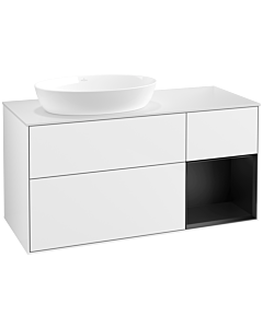 Villeroy und Boch Finion Villeroy und Boch Finion FA51PDGF 120cm, cover plate white matt, shelves black matt lacquer, glossy white lacquer