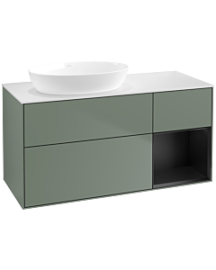 Villeroy und Boch Finion Villeroy und Boch Finion FA51PDGM 120cm, cover plate white matt, shelves black matt lacquer, Olive Matt Lacquer