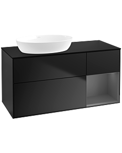 Villeroy und Boch Finion Villeroy und Boch Finion FA52GKPD 120cm, cover plate black matt, shelves anthracite matt lacquer, black matt lacquer