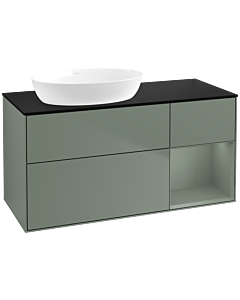 Villeroy und Boch Finion Villeroy und Boch Finion FA52GMGM 120cm, cover plate black matt, shelves olive matt lacquer, Olive Matt Lacquer