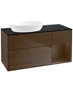 Villeroy und Boch Finion Villeroy und Boch Finion FA52GNGN 120cm, cover plate black matt, shelves Walnut Veneer , Walnut Veneer veneer