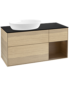 Villeroy und Boch Finion Villeroy und Boch Finion FA52GNPC 120cm, cover plate black matt, shelves Walnut Veneer , Oak Veneer