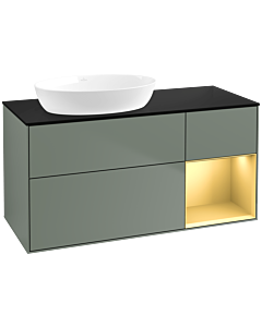 Villeroy und Boch Finion Villeroy und Boch Finion FA52HFGM 120cm, cover plate black matt, shelves gold matt lacquer, Olive Matt Lacquer