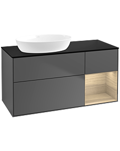 Villeroy und Boch Finion Villeroy und Boch Finion FA52PCGK 120cm, cover plate black matt, shelves Oak Veneer , anthracite matt
