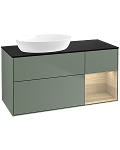 Villeroy und Boch Finion Villeroy und Boch Finion FA52PCGM 120cm, cover plate black matt, shelves Oak Veneer , Olive Matt Lacquer