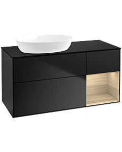 Villeroy und Boch Finion Villeroy und Boch Finion FA52PCPD 120cm, cover plate black matt, shelves Oak Veneer , black matt lacquer