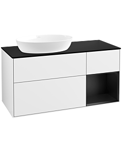 Villeroy und Boch Finion Villeroy und Boch Finion FA52PDGF 120cm, cover plate black matt, shelves black matt lacquer, glossy white lacquer